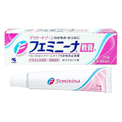 「小林製薬 フェミニーナ軟膏S 15g」は、デリケートゾーンのかゆみ・かぶれに、べたつかないクリームタイプのかゆみ止め薬です。生理時・おりものによるかゆみ、下着かぶれ、汗ムレによるかゆみなどにお使いく