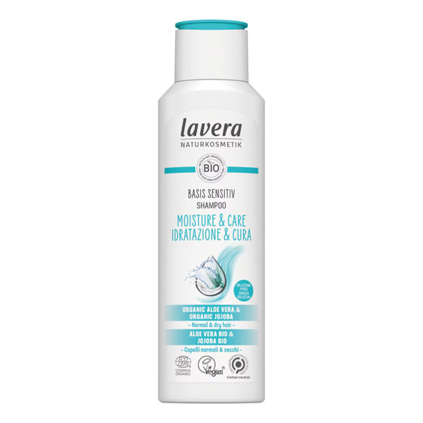 「ラヴェーラ Lavera センシティブ & ケア シャンプー 敏感頭皮用 250m L」は、オーガニックのアロエベラとホホバオイルが髪に集中的に潤いを与えて、敏感な頭皮をケアするシャンプーで