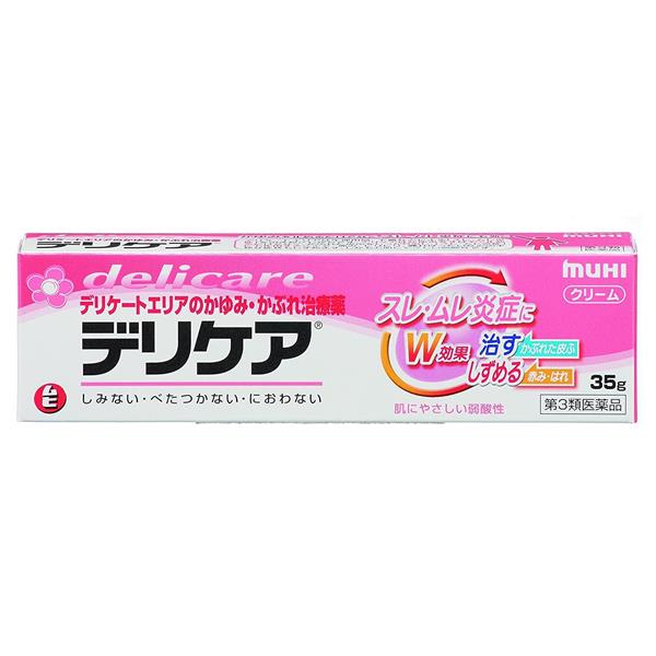 「デリケアｂ」は、生理用品などで起こるヒリヒリ、赤み、かぶれなどのデリケートエリア（陰部）の不快なかゆみを止めます。ジフェンヒドラミンがヒスタミンをブロックし、グリチルレチン酸が生理用品などで起こるヒ