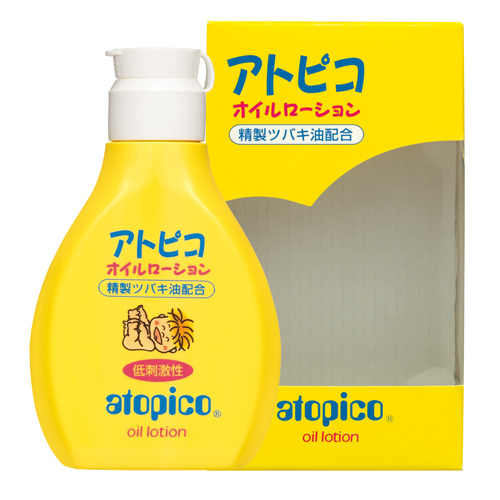 「アトピコ オイルローション 120ml」は、顔にも使えるしっとりタイプの全身用ローションです。べたつきがなく、のびのよい乳液タイプで水分と油分をバランス良く補給。精製ツバキ油配合で、肌荒れ、乾燥を防
