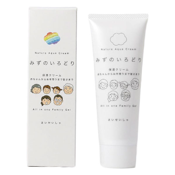 「ナチュールアクアクリーム 水の彩 チューブ 120g」は、"呼吸する素肌"をコンセプトにした、しっとりするのにべとつかない使用感の保湿クリーム（ノンオイルタイプのジェル）です。天