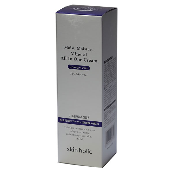 「SKIN HOLIC (スキンホリック) モイストオールインワンクリーム 180ml」は、さっぱりとベタつきのない使用感のオールインワンクリームです。これ1本で、化粧水、美容液、乳液、クリーム４つの